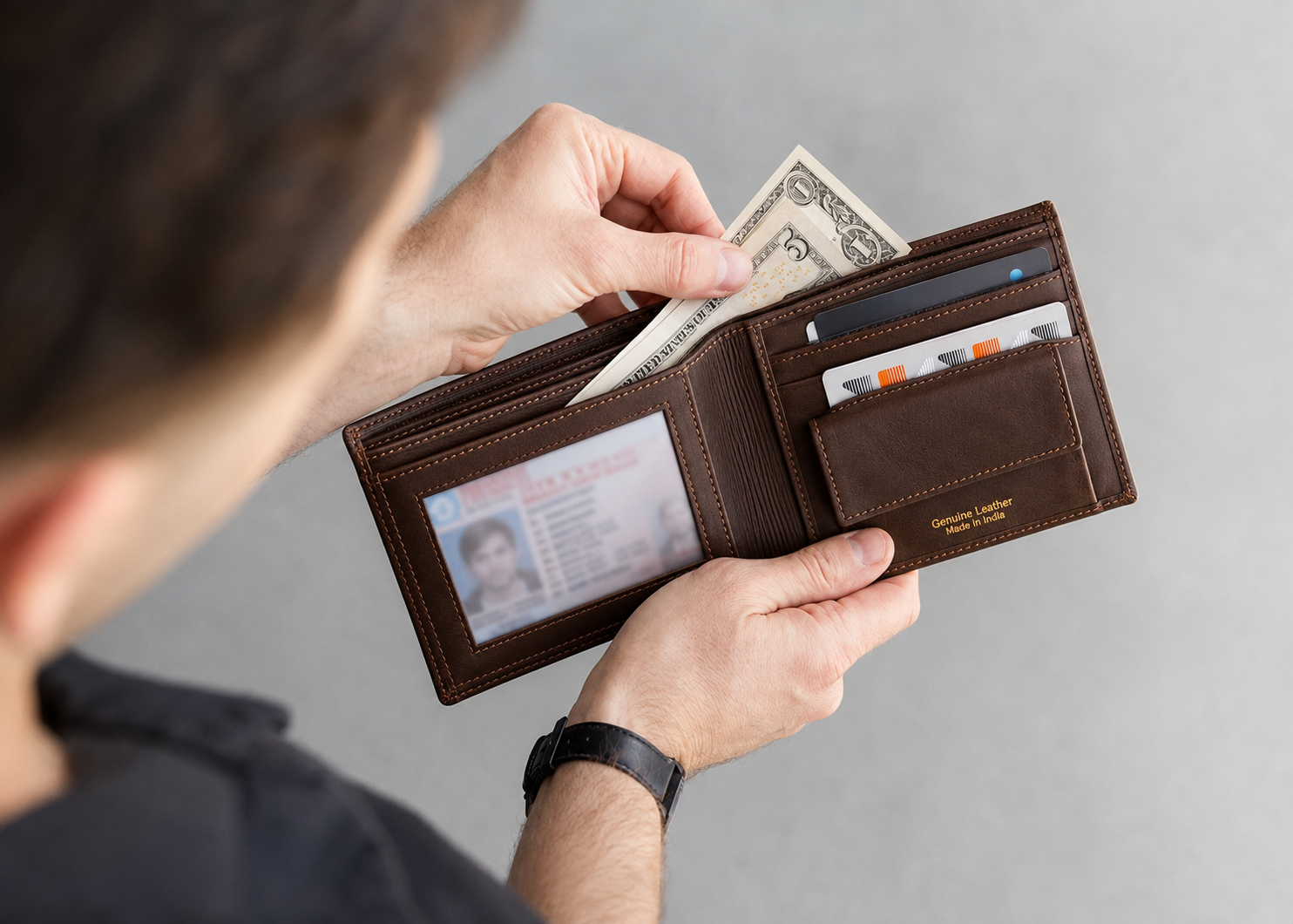 Flat Grain Soft Leather Billfold Wallet | Slim Wallet for Men