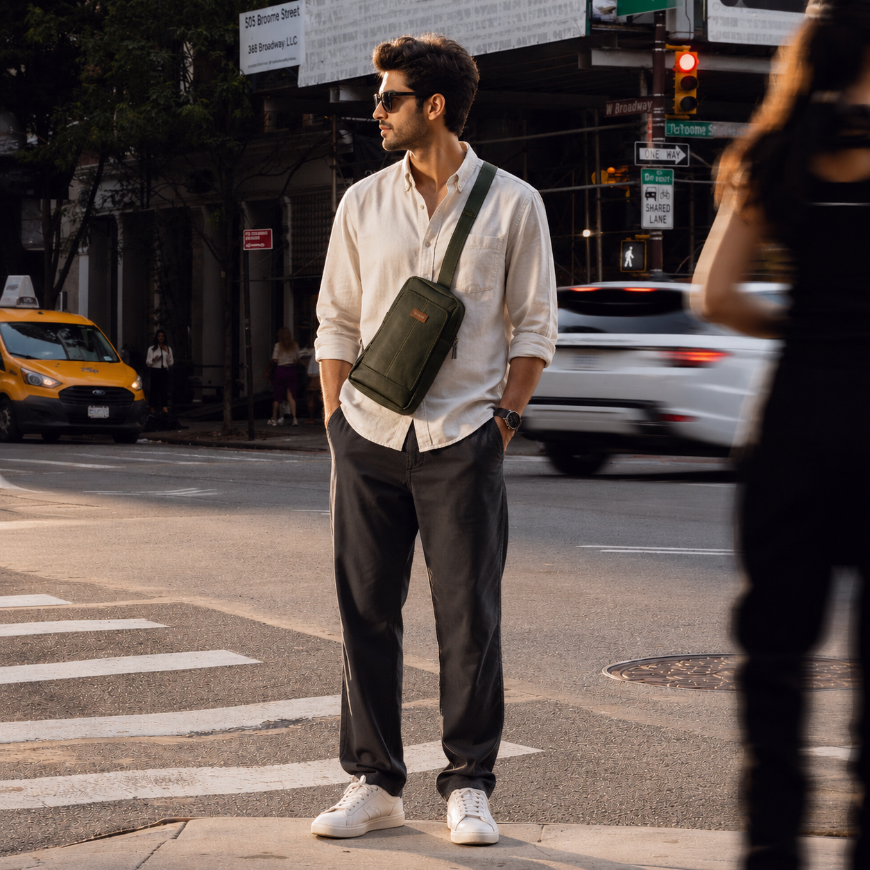 Olive Green Cross Bag | Fanny Pack