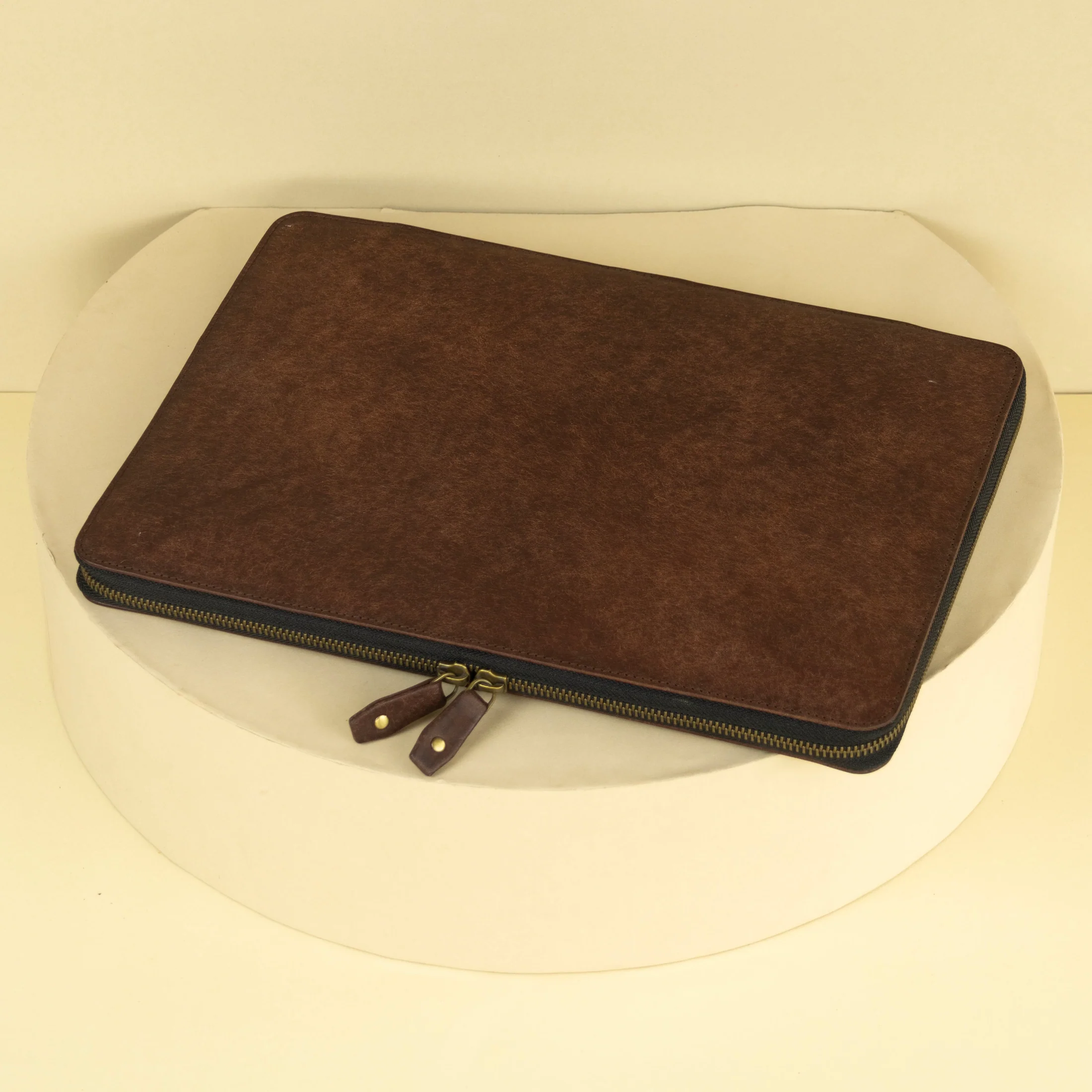 Brown Leather Laptop Sleeve | Minimal Design