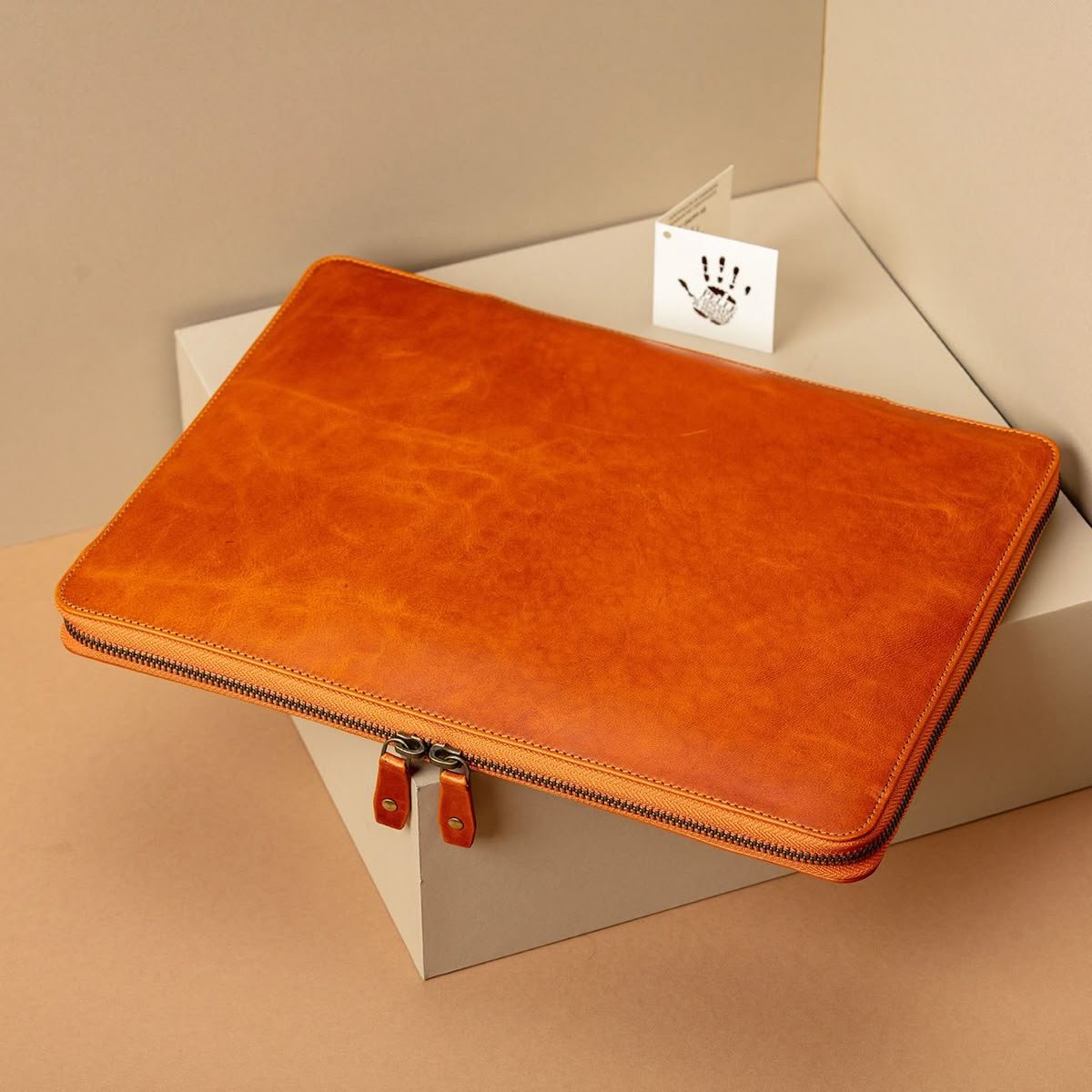 Tanned Leather Laptop Sleeve | Minimal Design